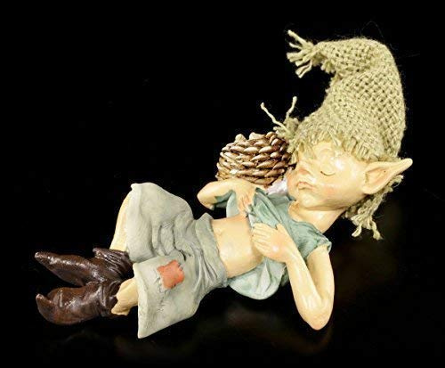Pixie Kobold Figurine Kuschelt avec Hérisson Gnome Nain Déco
