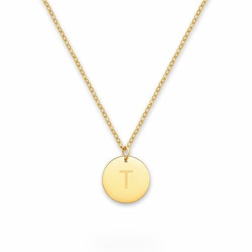 GD GOOD.designs Kette mit Buchstaben Gold 18 Karat - Wasserfest | Goldkette für Damen mit A-Z Anhänger | Initial Buchstabenkette