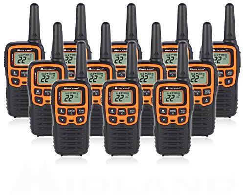 Midland T51VP3 22 Channel FRS Walkie Talkie - Up to 28 Mile Range Two-Way Radio - Orange/Black (Pack of 12)