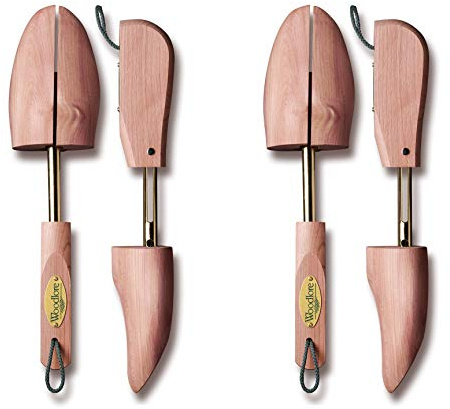 Woodlore Women’s Shoe Trees Adjustable 2-Pack (For 2 pair of Shoes), Aromatic Cedar Wood, USA Made