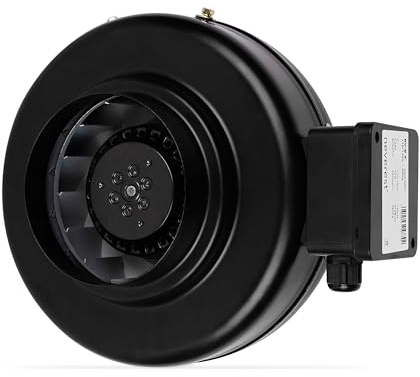 neverest® RV-B 125 mm Ventilatore di Ventilazione Grado Professionale Condotto Riscaldamento Raffreddamento Scarico Ingresso Tende da Coltivazione Idroponica 210CFM, 300pa, 2400rpm