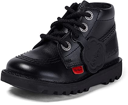 Kickers Bottines classiques Kick Hi pour enfant avec fermeture éclair | Extra confortables | Durabilité accrue | Qualité supérieure, Noir, 23 EU
