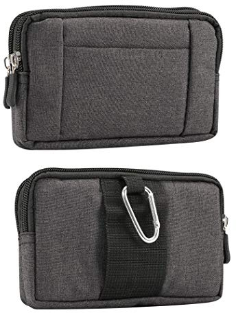 Sac de Clip de Ceinture de Téléphone Portable Noir, Pochette Ceinture Homme Smartphone, 6.5 Téléphone Sac Banane Poche de Taille Portefeuille Sac Randonnée Ceinture avec Boucle de Ceinture à Crochet