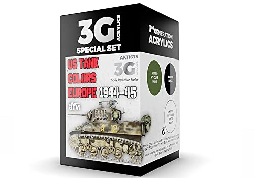 AK Acrylics 3Gen AVF Set AK11675 US Tank Colors Europe 1944-45 (3x17ml)