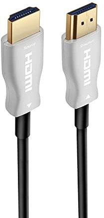 Ewent Cavo HDMI AOC Fibra Ottica, Cavo HDMI 2.0 UHD 4K@60Hz HDR, 4: 4: 4,18Gbps Visione Dolby HDR HDCP2.2 ARC CEC Ethernet per HDTV, TV, Xbox, PS4,Home Theater, Monitor, 20m