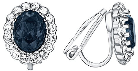 Vogem Clip Ohrringe Damen Ohne Ohrlöcher Cubic Zirkonia Ohrclips Großer Kristall Ohrringe Clips Nickelfrei Hochzeit Modeschmuck