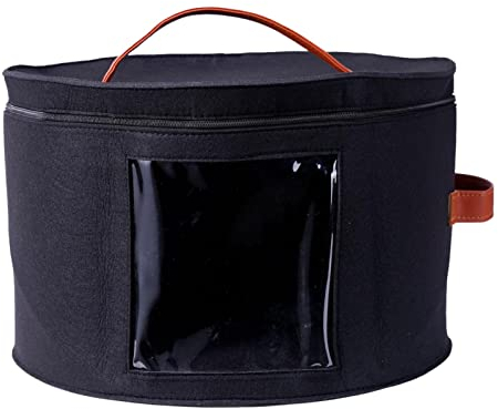 MezoJaoie Hutschachtel-Organizer – 43,2 X 27,9 cm, Runde Reise-Hutschachtel, Reise-Aufbewahrungsbox Für Damen Und Herren, Geeignet Für Verschiedene Arten Von Hüten (schwarz/grau)