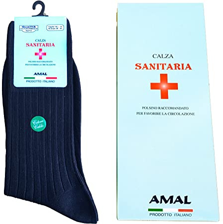 Calze Uomo corte sanitarie in Morbido Cotone Caldo senza elastico Adatte alle persone Diabetiche e con problemi alla circolazione Filati e lavorazione studiati per il massimo Confort Made in Italy