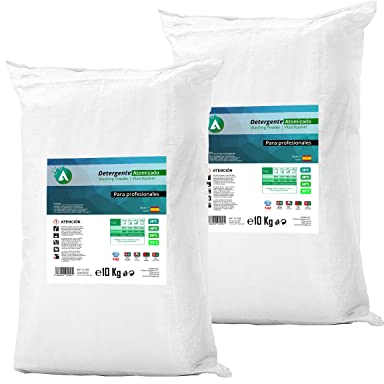 Detergente en polvo para lavadora 20 kg - ropa blanca, de color y todo tipo de tejidos - detergente de lavandería profesional o doméstico - fórmula atomizada - jabon en polvo ropa - VITACAB ATOMIZADO