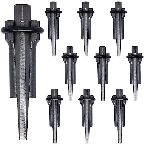 CenterZ 10 Sets Rock Splitter, 3/4 inch Diameter with 2 inch Depth Drill Hole Fitted Stone Splitting Tools, Spring Steel Wedge and Feather Shims Hand Tools for Masonry, Concrete Marble Granite Cutting