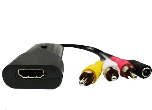 Convertisseur Numérique vers Av 1080p, Adaptateur Vidéo Portable Noir