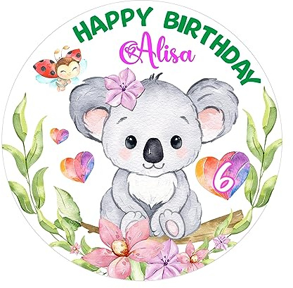 Tortenaufleger Muffinaufleger Geburtstag Einschulung KOALA personalisiert mit Wunschtext - Fondant Oblate Dekorpapier
