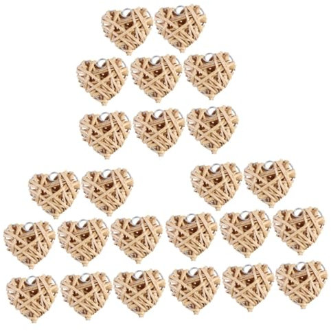 TOPBATHY 24stücke Teiliges Herzförmige Rattan-Woven Bunte Hängende Dekorationen Aus Natürlichem Weidenmaterial Für Wohnzimmer Und Bar Romantische Für Feste Und Hochzeiten