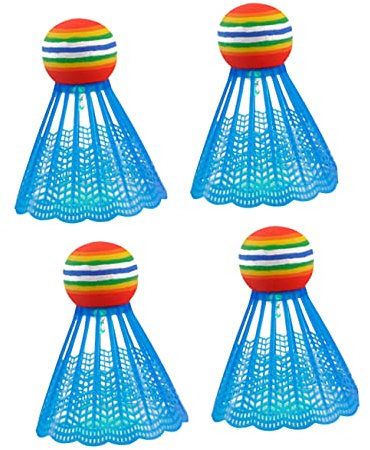 Sosoport Sportbedarf 4 Stück Air-Badminton-Shuttle Stabiles Badminton Spielen Avocado-Schlüsselanhänger Korken Federbälle im Freien Badminton-Federbälle LED Federball Nylonkugel