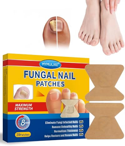 MYMULIKE 28 Pcs Fungal Nail Patches, Fungal Nail Patches for Toenails extra strong, Hydrogel Patches for Overnight Repair, Toenail Fungus Relief with Visible Results in 8 Hours
