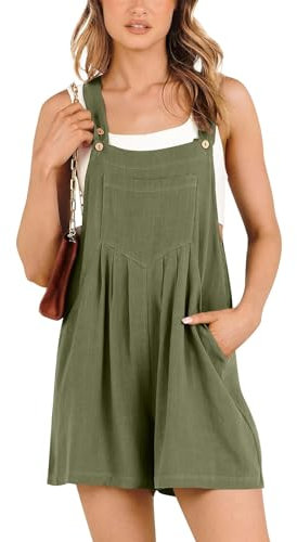 Vasreyy Jumpsuit Elegant Sommer Outfits Damen Kurz Karneval Kostüm Overall Jumpsuits+Für+Damen Zwergenkostüm Locker(M,Armeegrün)