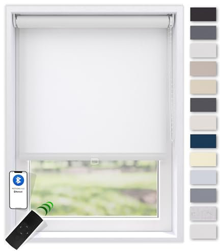 EFIXS Sonnenschutz Rollo, transparent, Breiten: 40-240, Höhe bis 275 cm, Hier 150 x 190 cm (BxH), Weiss, Blendschutz, Kettenzug, Springrollo, Motor