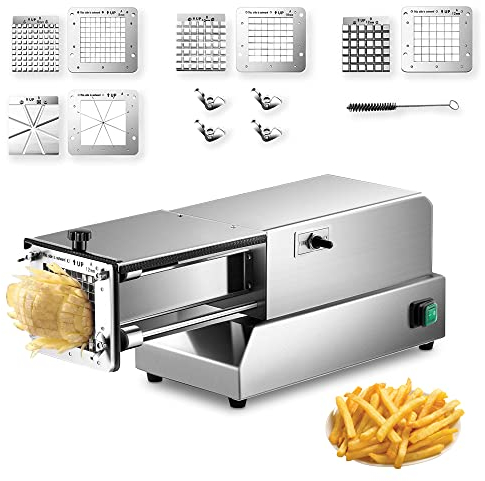 Cortador De Patatas Fritas Comercial,Cortador De Patatas Eléctrico De 200 W,Máquina Cortadora De Patatas Fritas Profesional De 8, 10, 12 Mm Y 8 Cuñas,Cortador De Verduras Eléctrico,Cortador De Patat