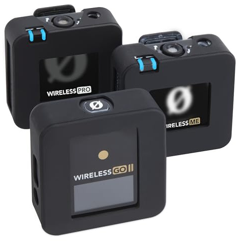YOUSHARES Silicone Case Compatible with Rode Wireless Go II, Rode Wireless Me/Pro Microphone - 3PCS Rode Wireless GO 2 Cover Microphone Case Sleeve(Black)