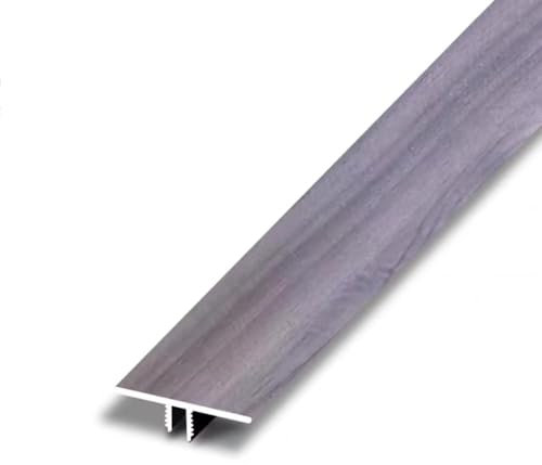 QSPNVFB T-Profil Aluminium Übergangsschiene, Boden-Trennstreifen Bodenübergangsstreifen Metall Türschwelle Abdeckleisten Zum Verbinden Von Bodenlücken(Grey)
