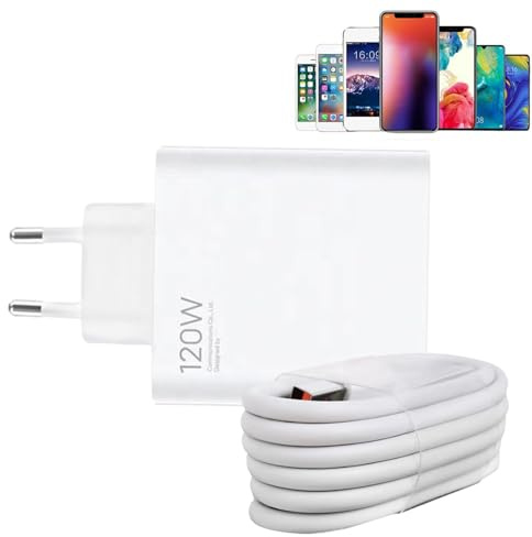 GkgWuxf Bloc Chargeur Rapide USB C, Tête De Charge Rapide 120W 6A pour Téléphone, Adaptateur De Chargeur avec Câble De Charge 120 W, Chargeur USB C Rapide