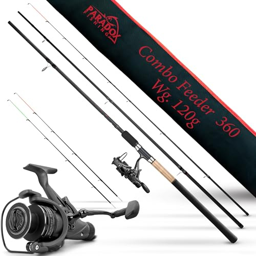 Paradox Fishing Feederrute 3,3m Wg. 90g I 3,6m 120g I Method Feeder Rute Angelrute Feederruten zum Angeln mit Futterkorb