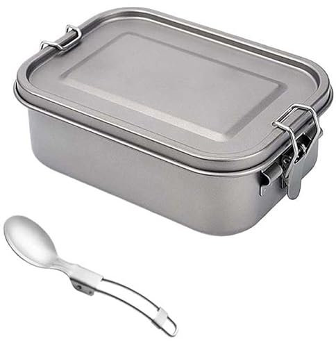 SDVantage 1PC Lunch Box 800ML， Pure Titanium Portable Bento Box Suitable for Outdoor Camping， Cycling， Etc，One Color-TI88