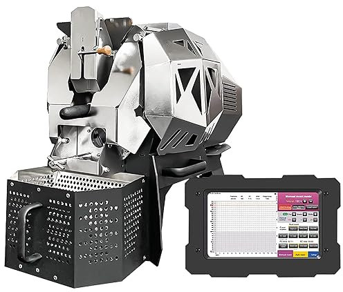 ZHJOPP Commercial Coffee Roaster Machine Automatic Coffee Bean Roaster 400g/600g/1200g, Hot Air Coffee Bean Roasting Machine with Temperature Curve Automatic (Grey 400g)