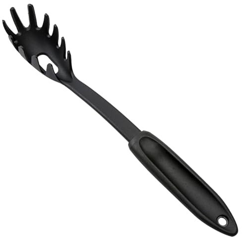 Pasta Server Spaghetti Fork Spoon Nylon Utensil Kitchen Tools Ideal for Serving Variety of Foods (Black) Dinner Place Mats (Black, One Size)