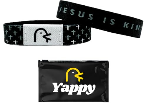 Yappy The Original Bible Verse Bracelets, Daily Bible Verse Bracelet for Personalized Daily Inspiration (Jesus Is King, Small (6.3 inches))