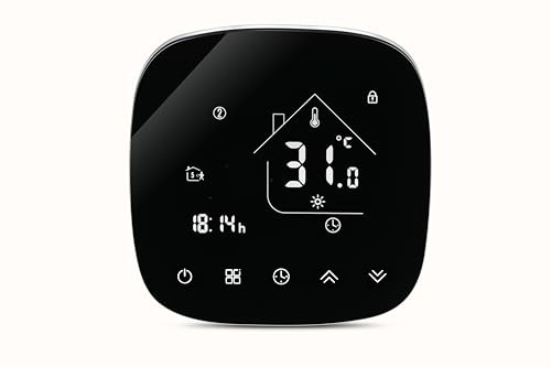 Caslant 001 Série Wi-FI Thermostat - Thermostat de Programmation à écran Tactile pour Chauffage Eau/électricité/Chaudière - Télécommande pour Téléphone Compatible avec Alexa, Google Home, IFTTT
