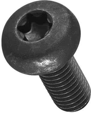 METALLIXITY Pan Head Torx Security Screws Bolts (M8-1.25x16mm) 10Pcs, Button Torx Head Machine Screws Carbon steel - for Furniture Woodworking Project, Black