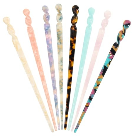 WRITWAA 8pcs Hair Curler Sticks Chinese Hairpins for Women Girls Hair Bun Chopstick Hairpin and Braid Styles