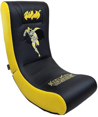 Subsonic – Fauteuil à Bascule Gaming Batman – Rocking Chair Ergonomique sous Licence Officielle – Similicuir Noir et Jaune avec Broderies – Chaise Confortable Salon ou Chambre