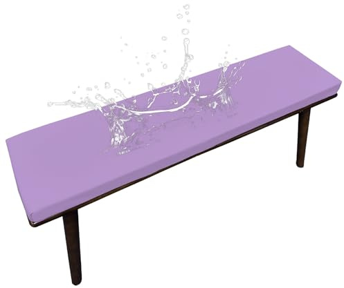 Generisch Bankauflage Outdoor, Bequeme Schaumstoff Bankkissen Sitzauflage, Wasserdicht Eckbank Auflagen Sitzkissen Hollywoodschaukel Auflagen mit Bändern für Gartenmöbel,Lila,140X45X3CM