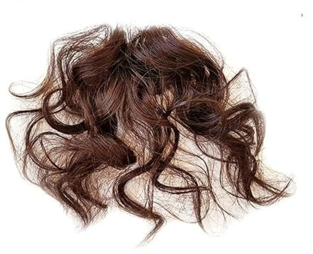 Tunn lockig lugg, naturlig, fluffig, lockig hårdelar, fashionabel clip-in-airpony, syntetisk pony, hårdelar, hårförlängning för kvinnor och flickor (ljusbrun)