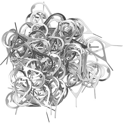 ZUNOXAZ 100 Piezas Extractor de Tarjetas Sim Acero para Móviles Agujas para Expulsar Bandeja Sim Herramienta Práctica y Resistente para Smartphones y