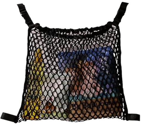 Kinderwagen Organizer Tasche Große Kapazität, verstellbares Cargonetz und | Lastennetz Caddy Einkaufswagen-Organizer Windelaufbewahrung Einkauf Kinderwagenzubehör Regenschirmf
