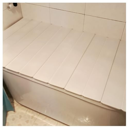Cubierta plegable para bañera, alfombrilla aislante a prueba de polvo, accesorios de baño para spa, jacuzzi y bañeras (70 x 127 x 0,6 cm) - Protección premium y uso versátil