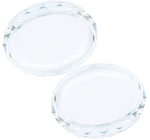 Brrnoo Paletas de Cristal para Decoración de Uñas, Paleta de Mezcla, Pegamento para Pestañas Postizas, Paleta de Maquillaje, 2 uds.