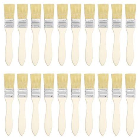 20 PCSPaint Brushes 3/4 inch – Professional Decorating Brushes for Walls, Furniture, Paint, Stains, Varnishes & Glues – Durable, No-Shed Bristles for DIY Projects, Home Renovation & Craft Detail Work
