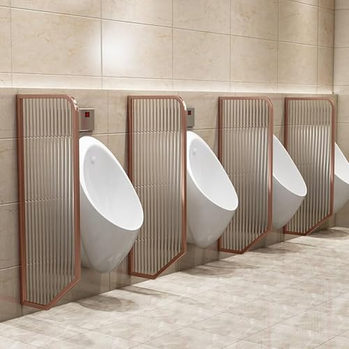 Orinatoio da uomo a parete con vetro temperato e acciaio inox, design Art Déco, per hotel, scuole, asili, centri commerciali e spazi pubblici, 1 pezzo, rosa D