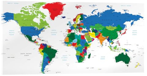 Politisk världskarta (engelska, 2006) Akrylglastavla | 80 x 40 cm Tavlor Väggdekoration