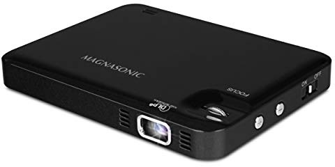 Magnasonic LED Pocket Pico Video Projector, HDMI, Rechargeable Battery, Built-in Speaker, DLP, 60 Hi-Resolution Display for Streaming Movies, Presentations, Smartphones, Tablets, Laptops (PP60)