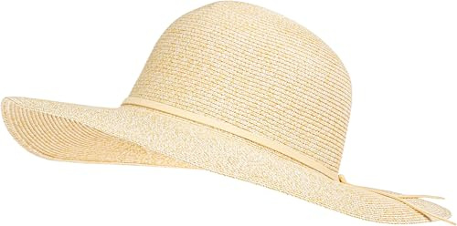 Caspar HT023 eleganter großer Damen Sommerhut Sonnenhut mit breiter Krempe und schmalem Schleifenband