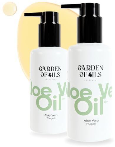 Bio Aloe Vera Öl (2x100ml) - Garden of Oils - Made in Germany - Hochwertiges Körperöl - Perfekt für strapazierte und trockene Haut