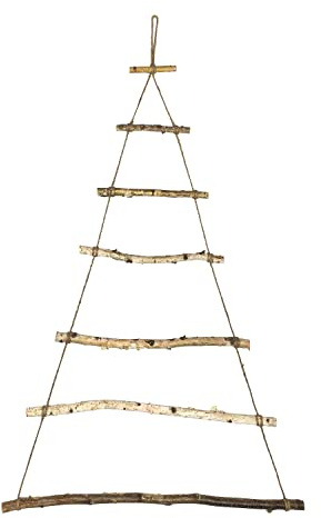 Oblique Unique Holz Weihnachtsbaum Wanddeko 100 cm – DIY Tannenbaum aus Ästen – Natürliche Hängedeko für Adventskalender, Weihnachten und festliche Dekoration