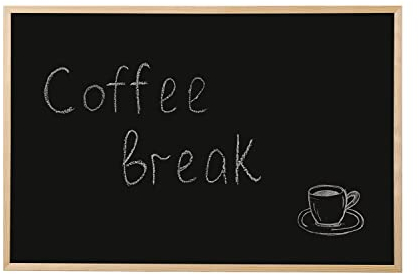 Bi-Joy Kreidetafel, Rahmen aus Kiefernholz, 2 weiße Kreiden enthalten (40 x 30 cm)