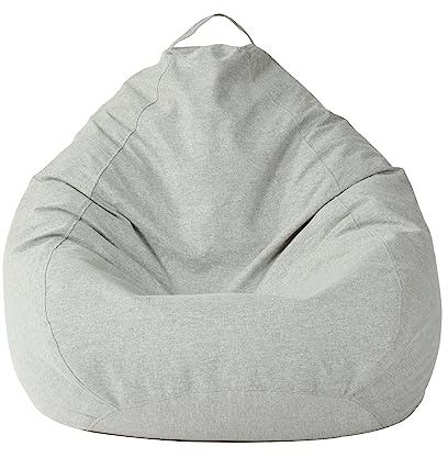 DOTBUY-SHOP Pouf Poltrona a Sacco Gigante,Moda Tinta Unita Bean Bag Bambini & Adulti (Senza Imbottitura), Morbido e Accogliente Puffo per Sedersi Poltrona da Lettura per Soggiorno (Grigio,XL)