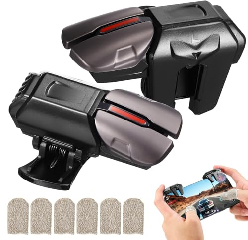 Gadpiparty Mobile Controller Handy, Mobile Controller, 2 Paar Trigger mit 6 Gaming-Fingerhüllen